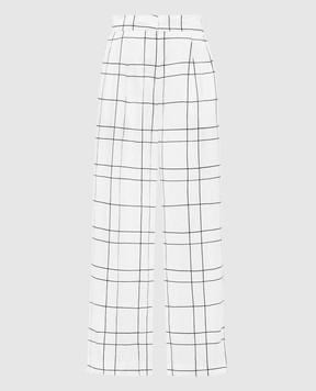 Faithfull Duomo Letizia white checked linen pants FF2816LCW