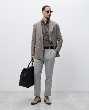 Brunello Cucinelli Brown paisley shirt MM6911716