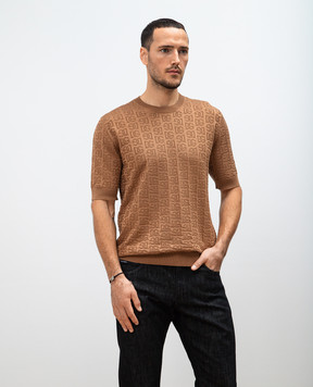 Dolce&Gabbana Brown patterned silk jumper GXX03TJBSKE