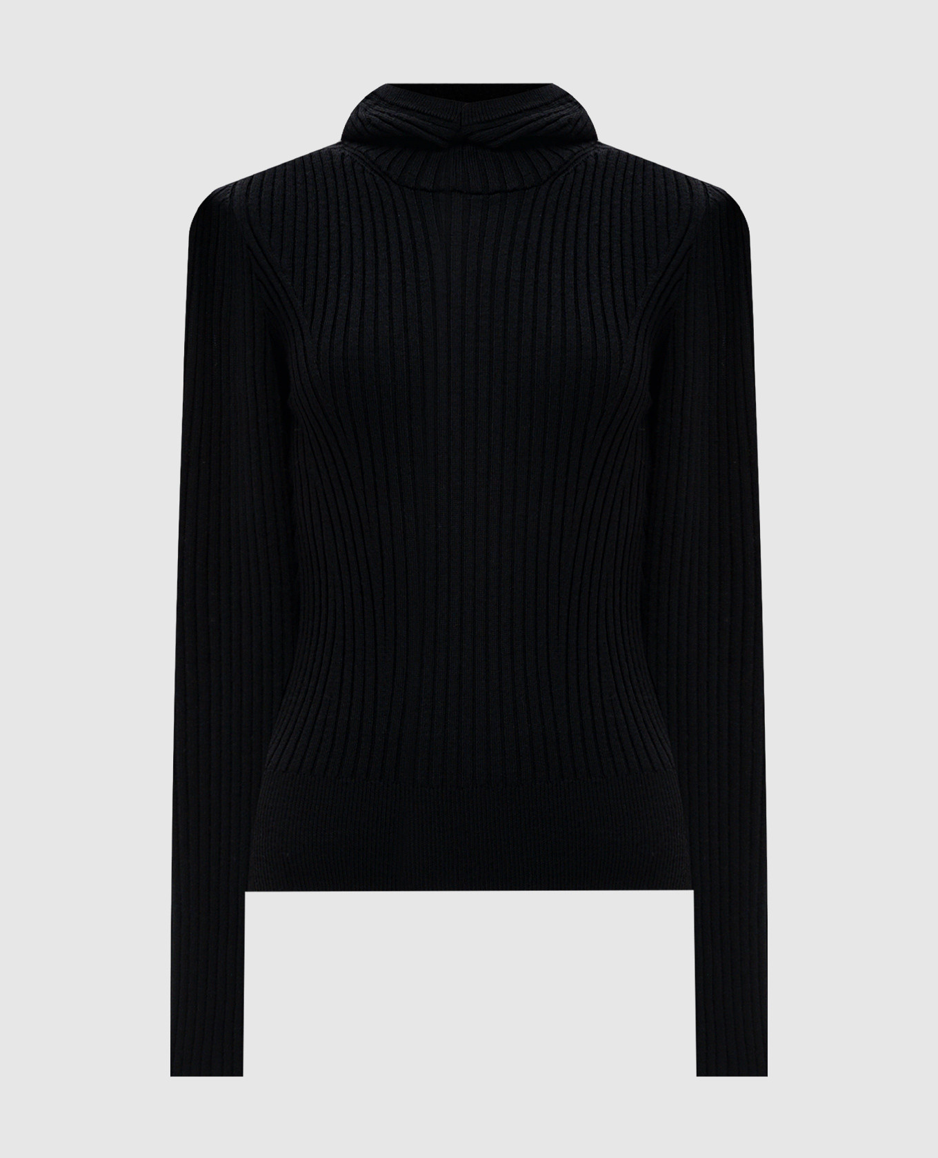 

Black hoodie with ribbed wool Moncler