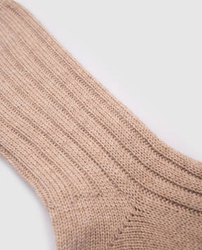 Story Loris Children's beige wool and cashmere knee-high socks 35203