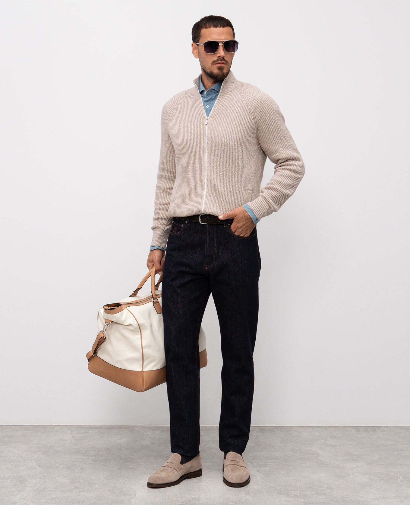 

Beige cashmere cardigan Brunello Cucinelli