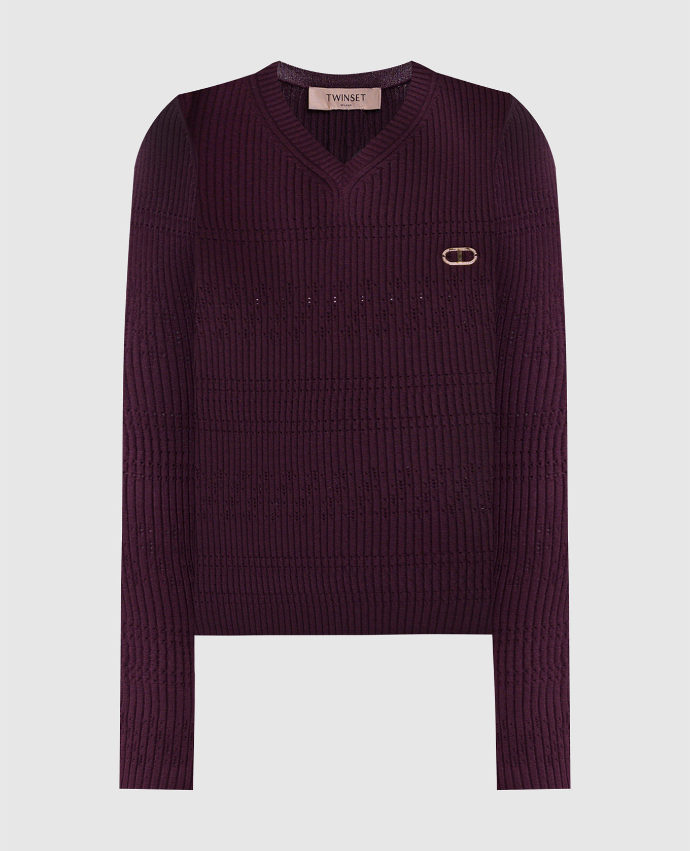 Purple ribbed pullover Twinset