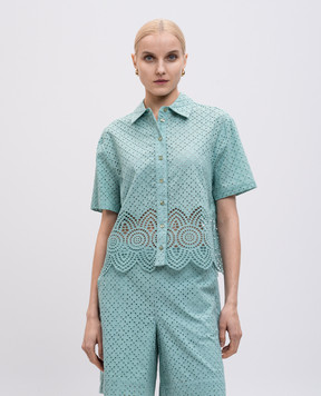 Twinset Green blouse with broderie embroidery 251LM2VAA