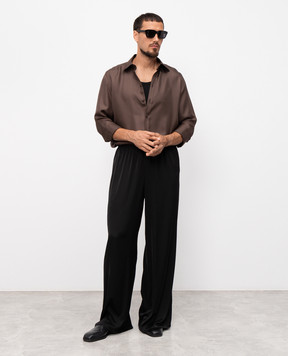 Dolce&Gabbana Brown silk shirt G5MM4TFU10S