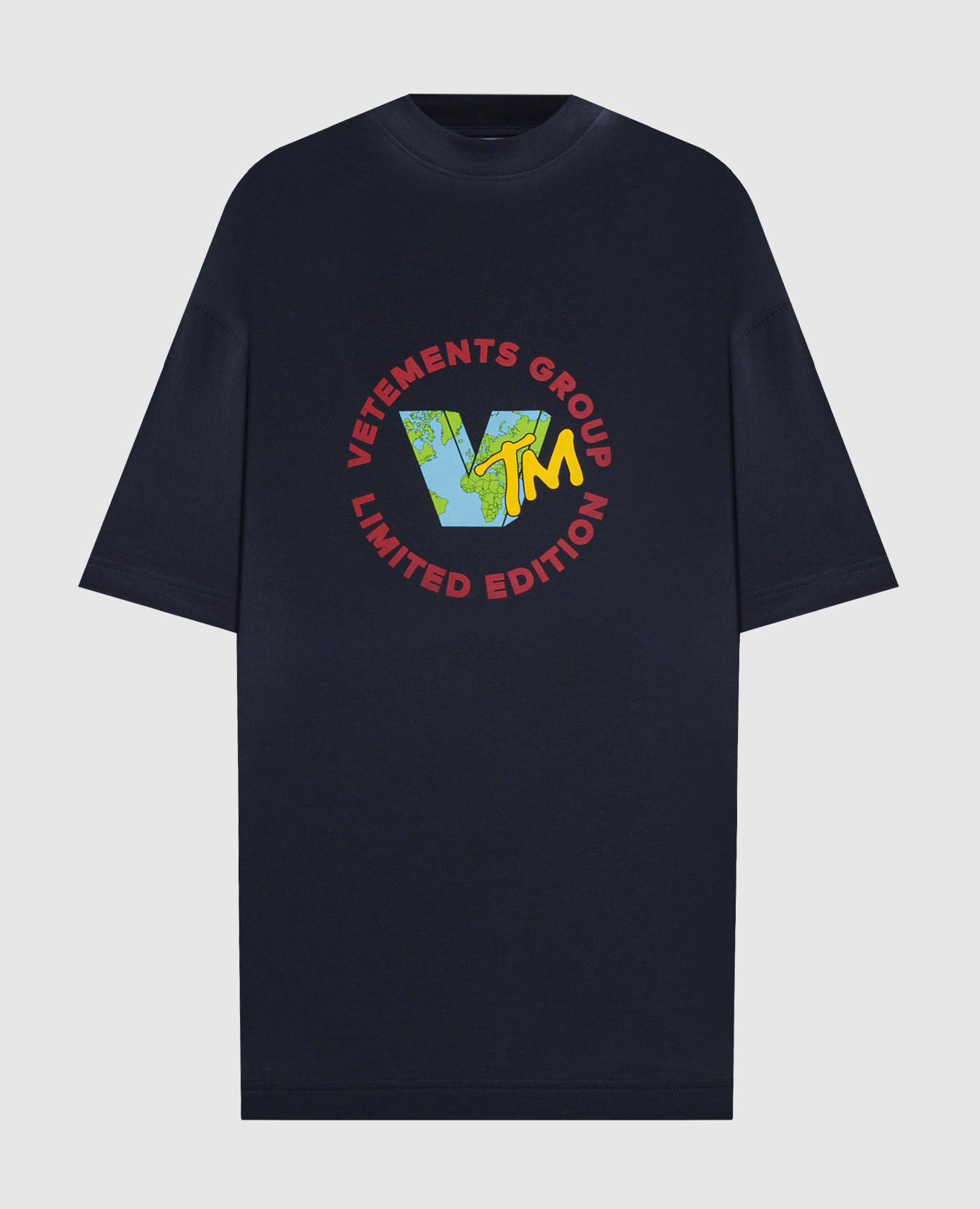

Blue T-shirt with logo Vetements