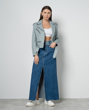 SLVRLAKE Dallas Blue Denim Maxi Skirt RWDM707SFBFL
