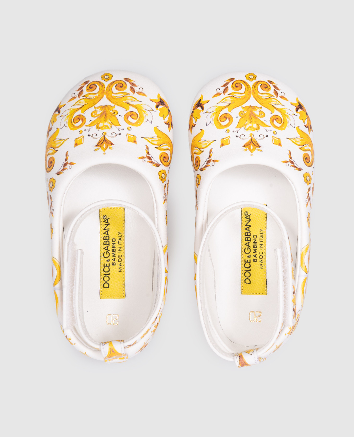 Children's white leather ballet flats with majolica print Dolce&Gabbana 4