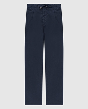 Enrico Mandelli Blue linen pants GYM02B5654