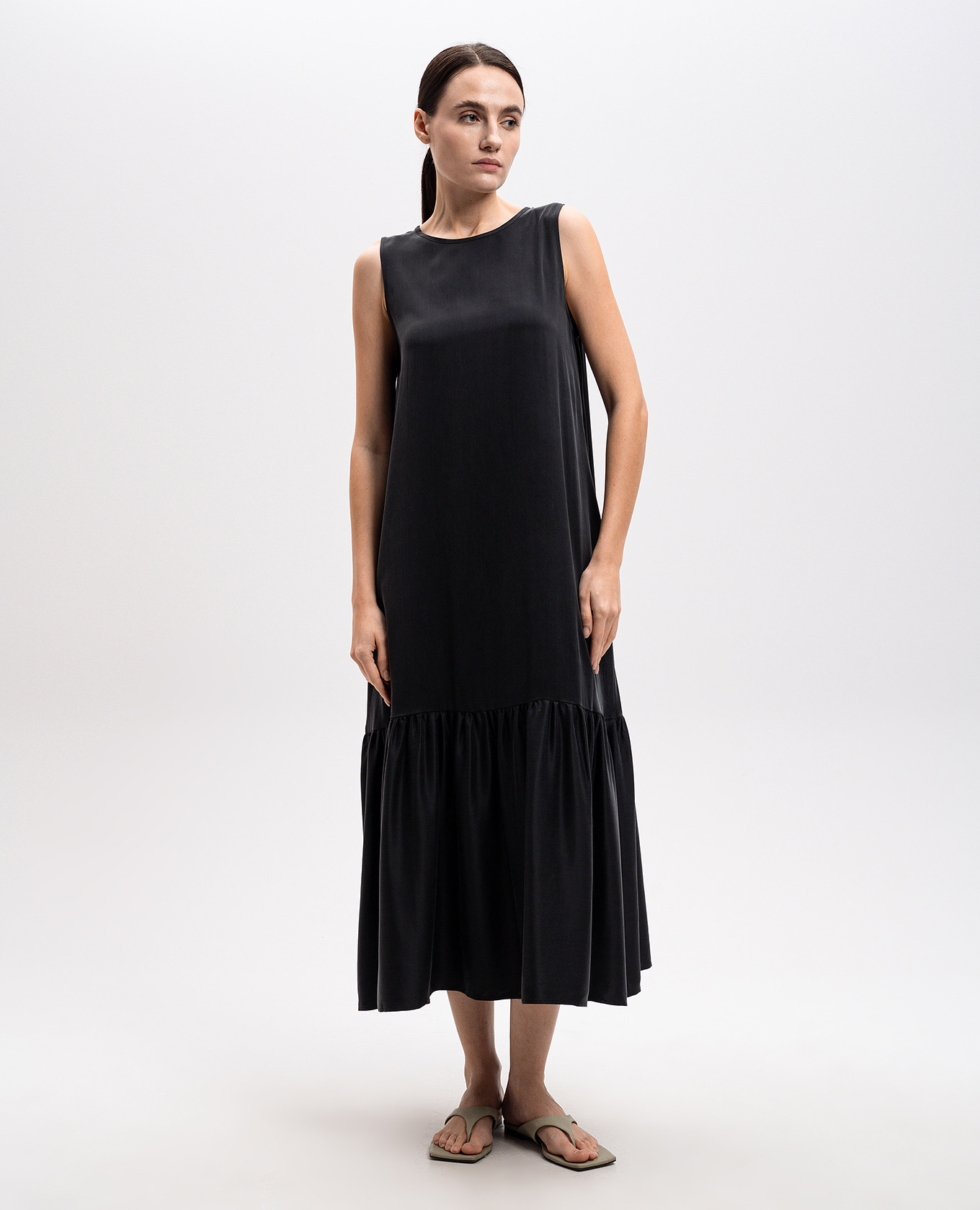 

Rhea black silk dress Asceno