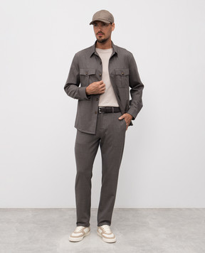 Canali Gray wool shirt AS0499831019
