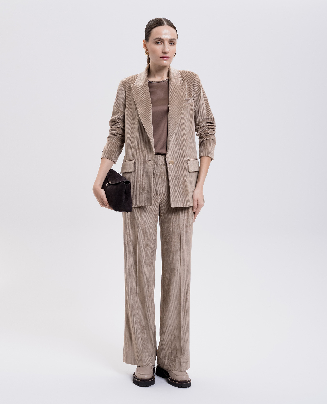 

Brown corduroy jacket with monil chain Peserico