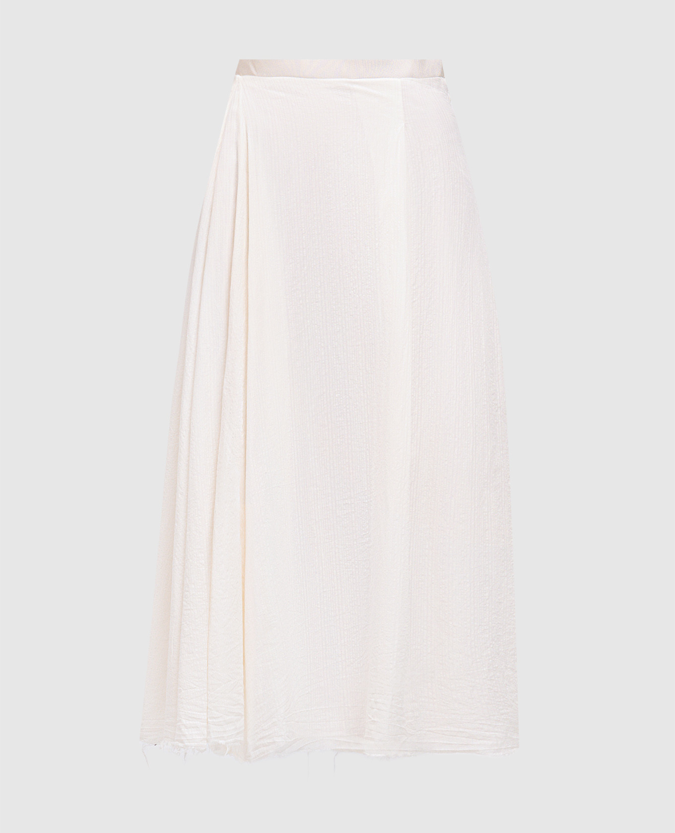 Beige midi skirt with bamboo and linen Marc Le Bihan