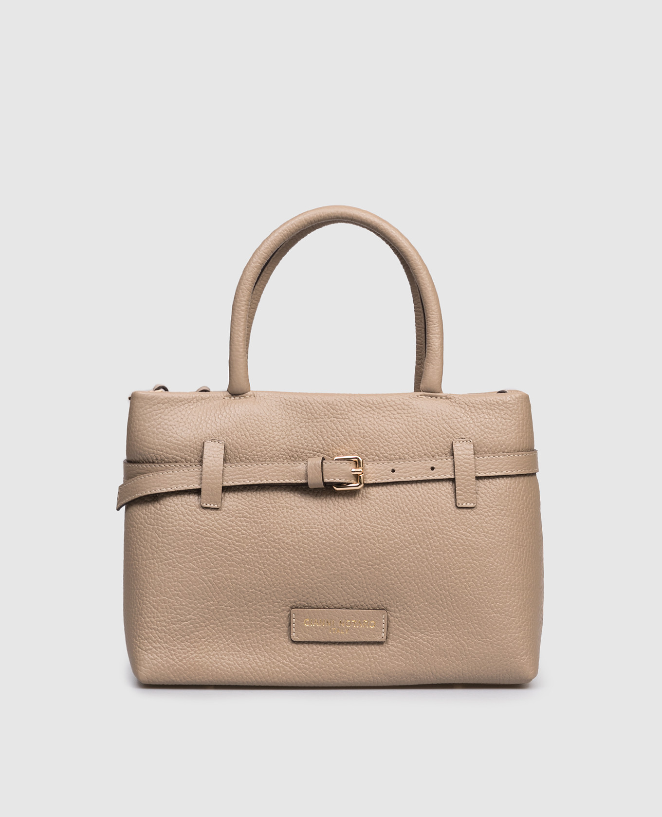 

Beige leather bag with logo patch Gianni Notaro