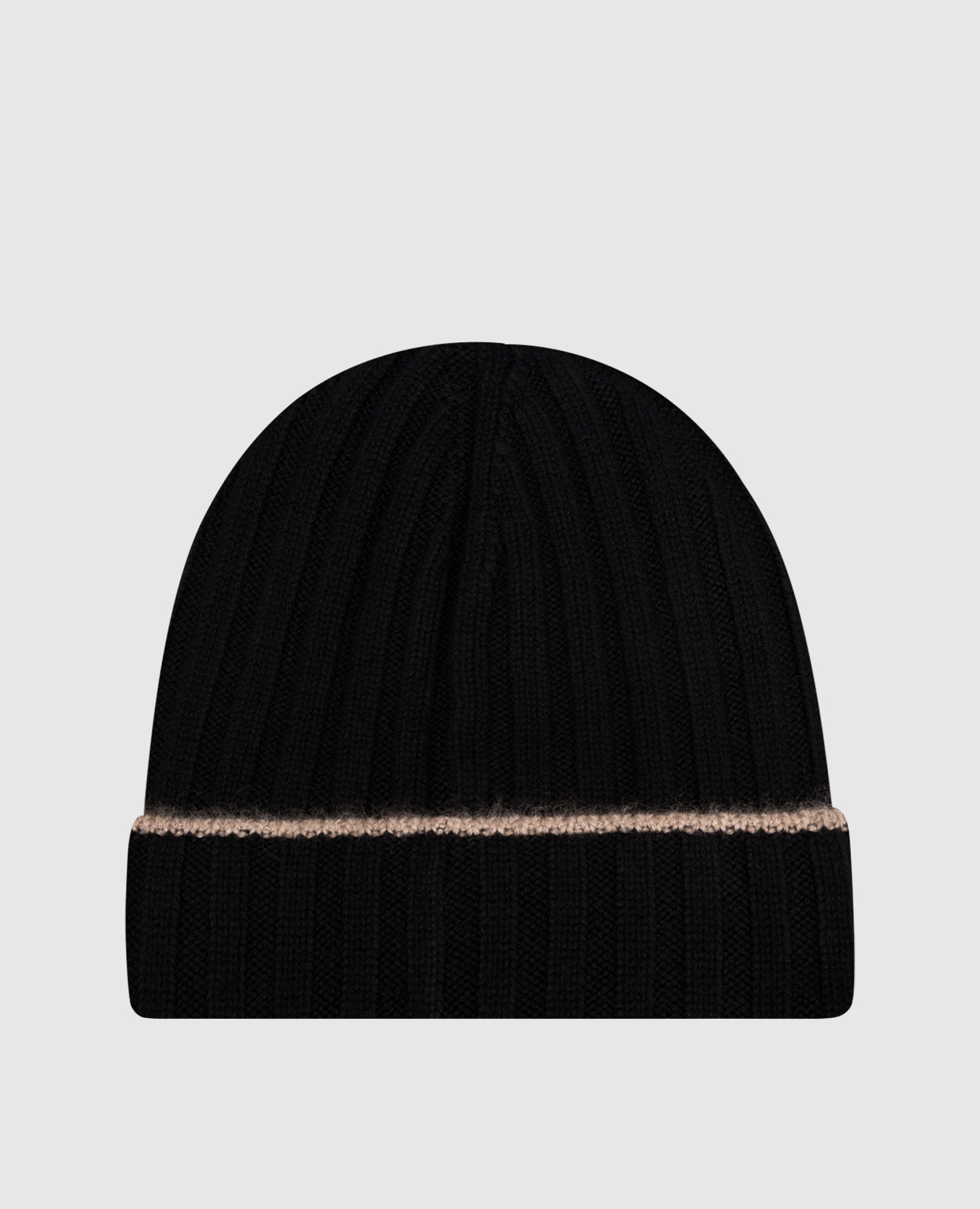 Black cashmere hat with fringe Brunello Cucinelli