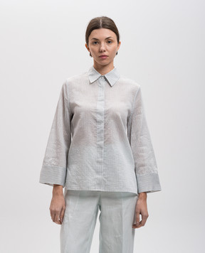 Peserico White blouse with striped silk S06259D00672