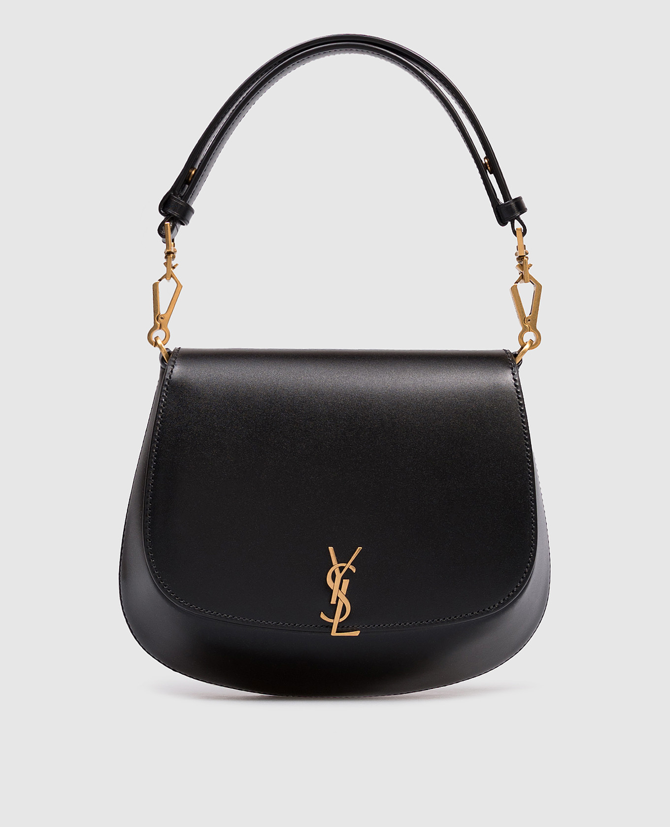 

Voltaire black leather saddle bag with logo Saint Laurent
