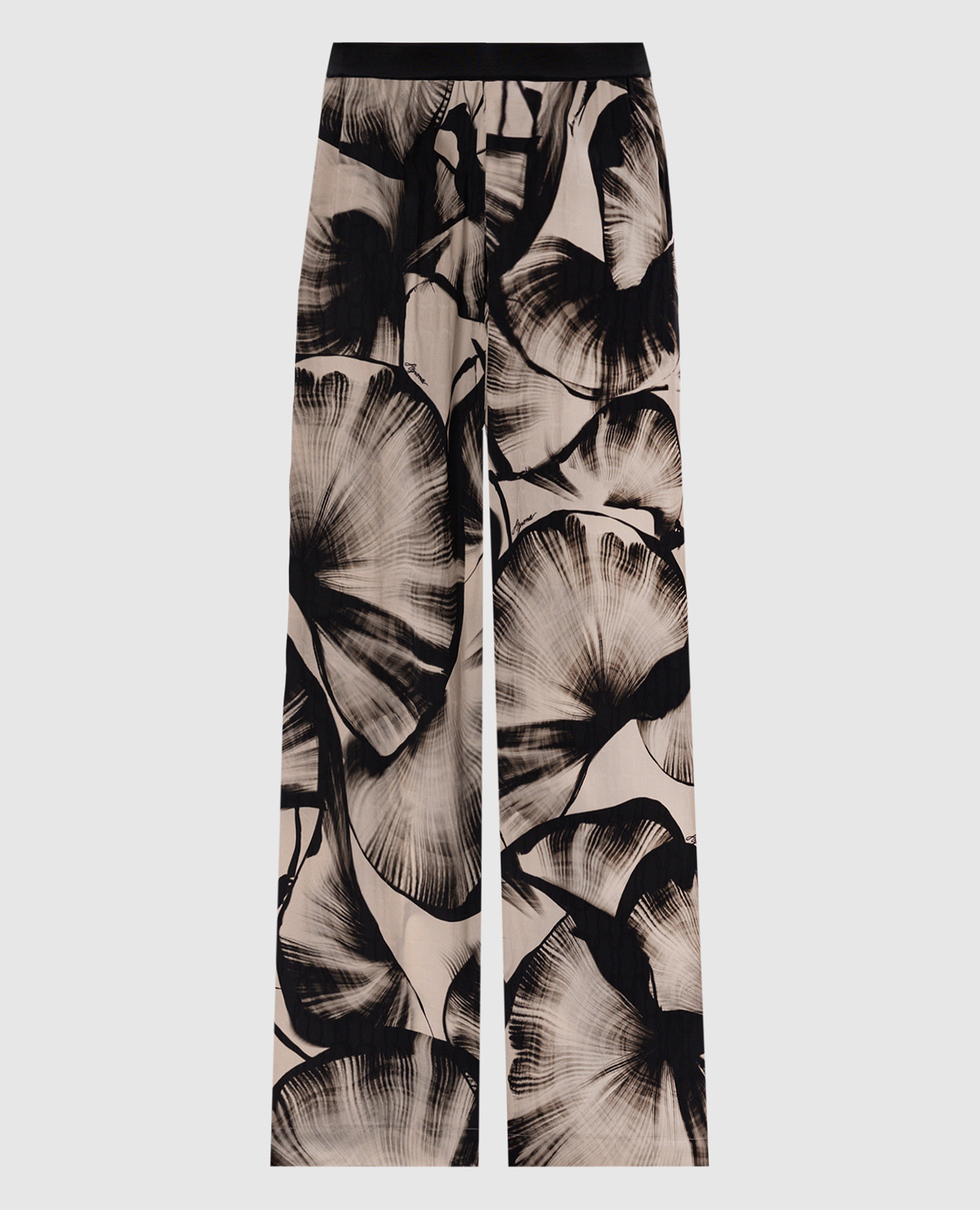 

Beige silk pants with contrasting print Agnona