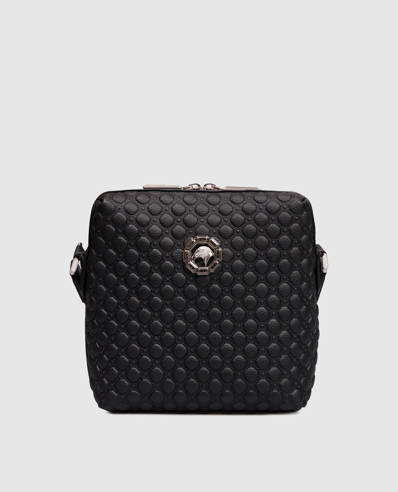 

Black embossed leather bag Stefano Ricci