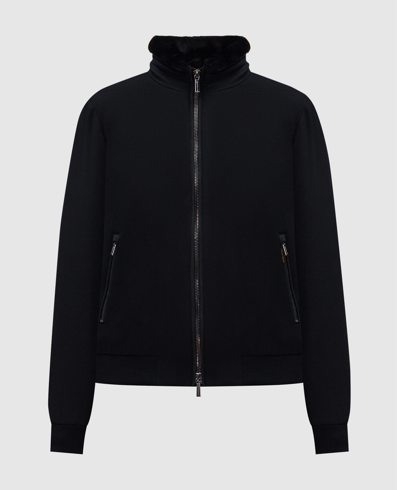Black down jacket bellati made of wool and cashmere moorer
