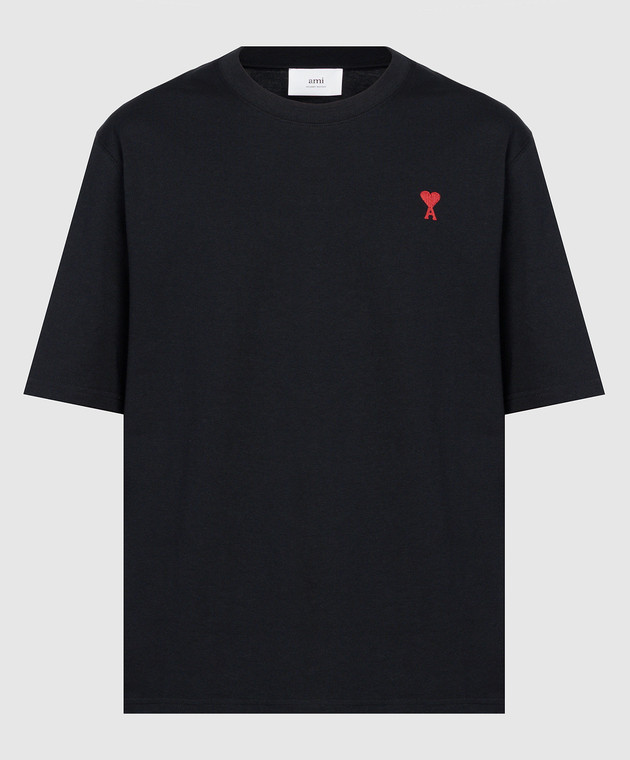 Ami Paris - Black t-shirt with logo BFUTS005726 - shop with