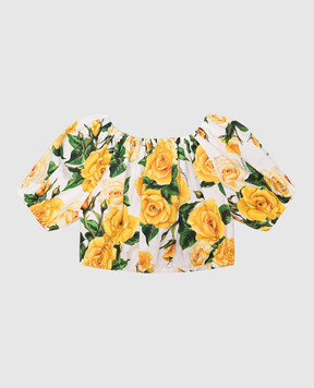 Dolce&Gabbana Children's white top in Rose print L55S88HS5QR56