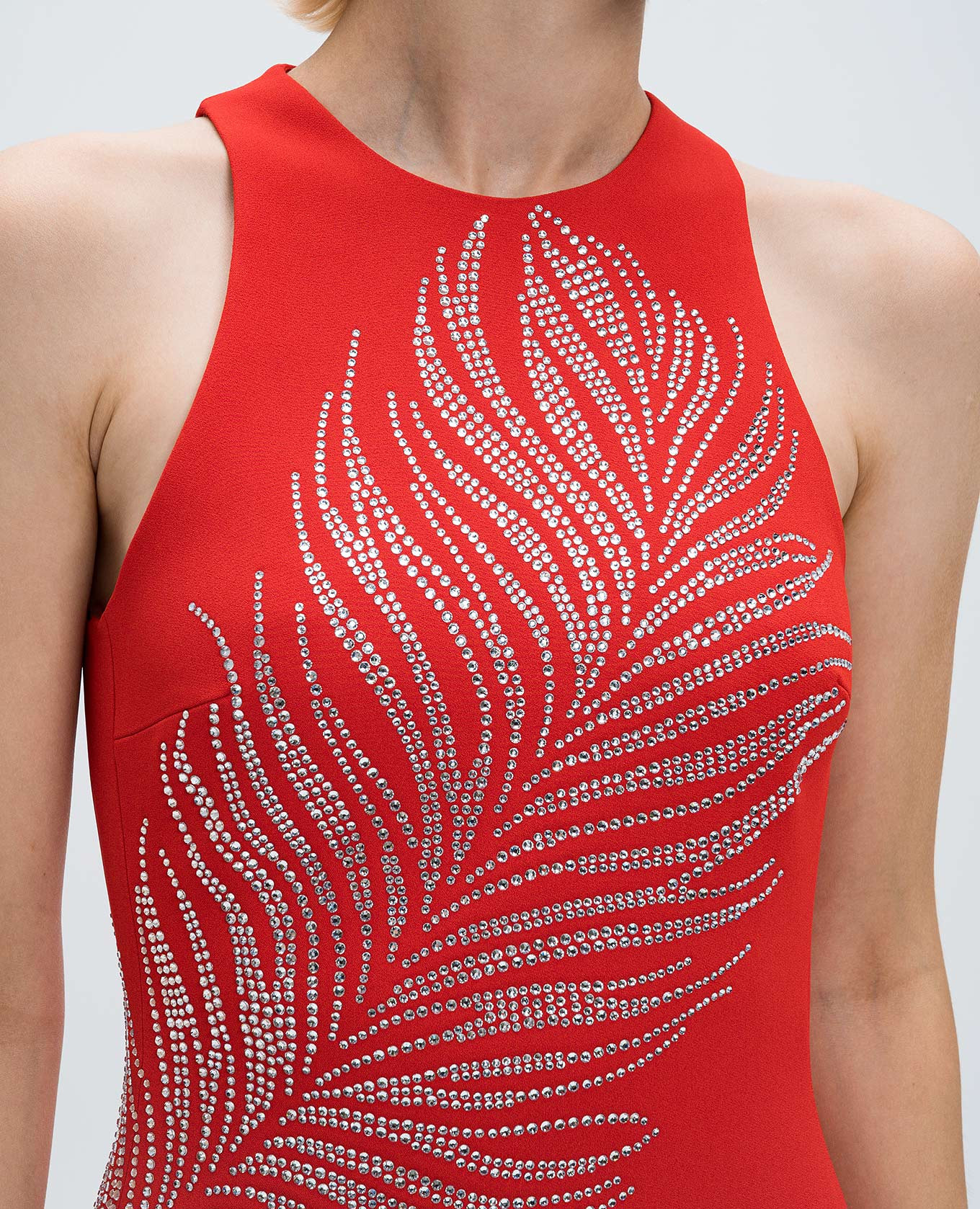 Red mini dress with crystals David Koma 5
