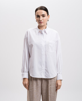 Peserico White shirt with monil chain pocket S0660900Q108928