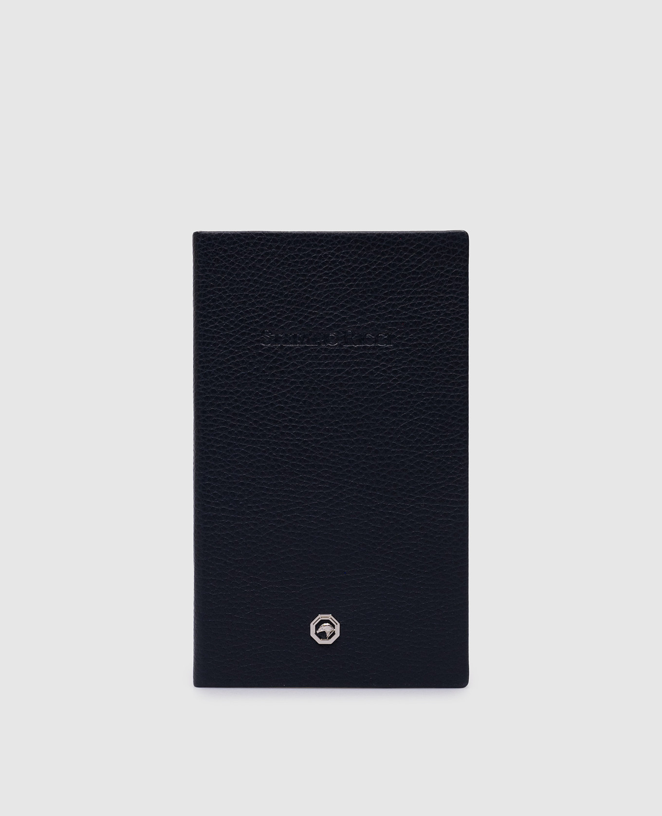 

Black leather-bound notebook with logo Stefano Ricci