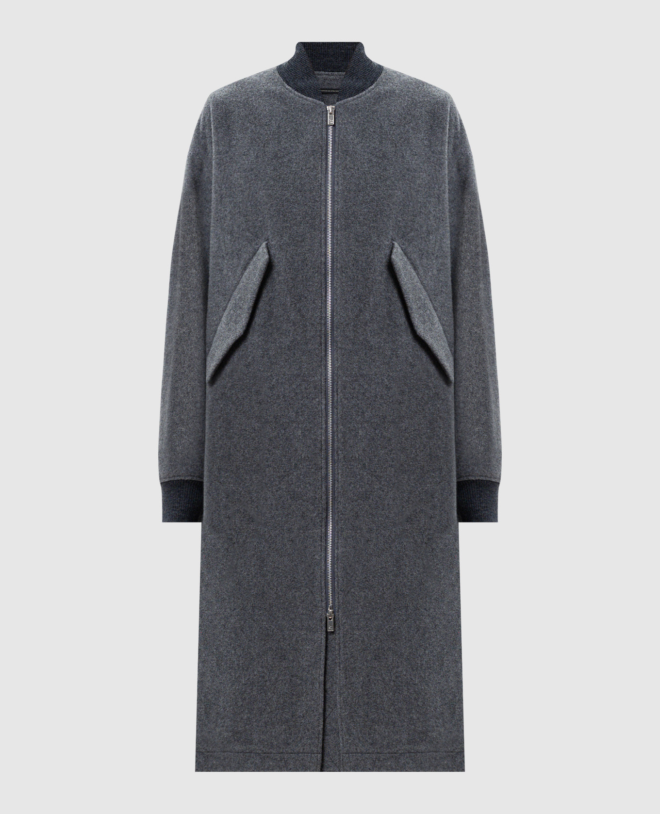 

Gray wool coat with zipper Y` Yamamoto, Grey