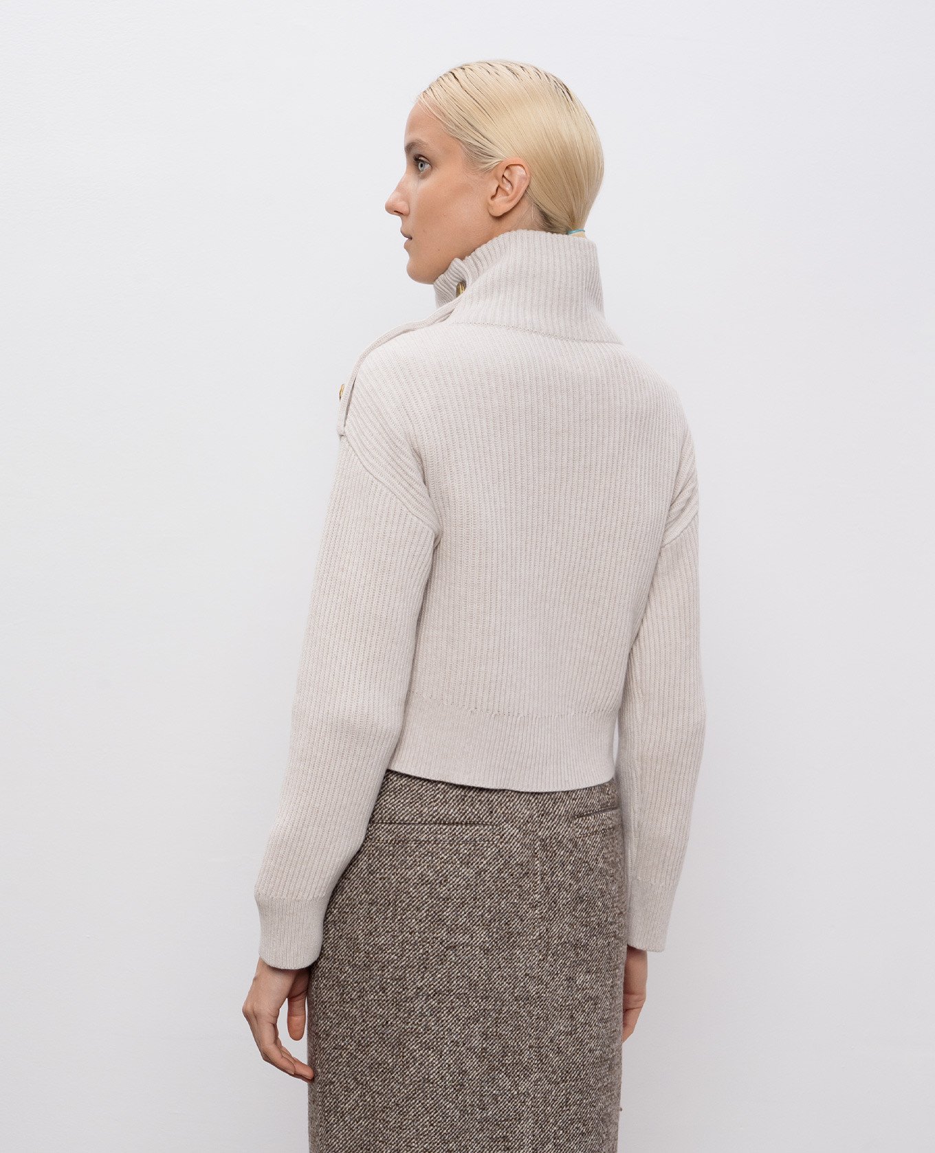 Gray wool, cashmere and silk sweater Brunello Cucinelli 4