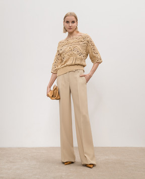 Ermanno Scervino Beige openwork sweater D445M727APMQV