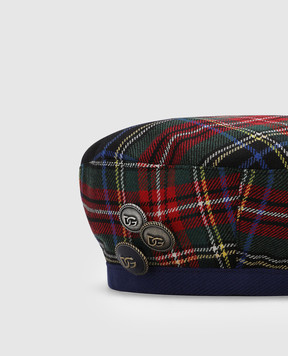 Dolce&Gabbana Children's checkered wool beret LB5H43FQMG9