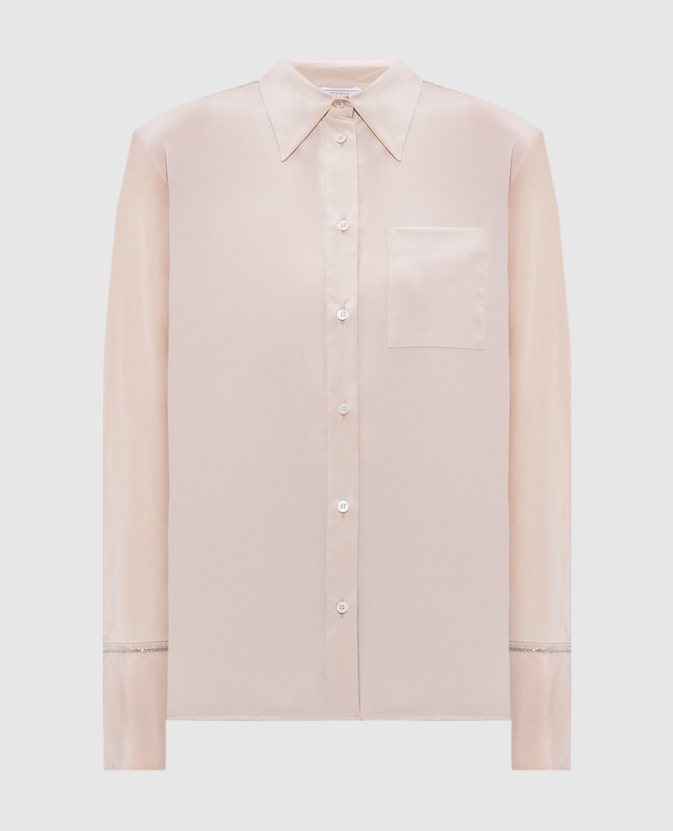 

Beige silk blouse with monil chain Peserico