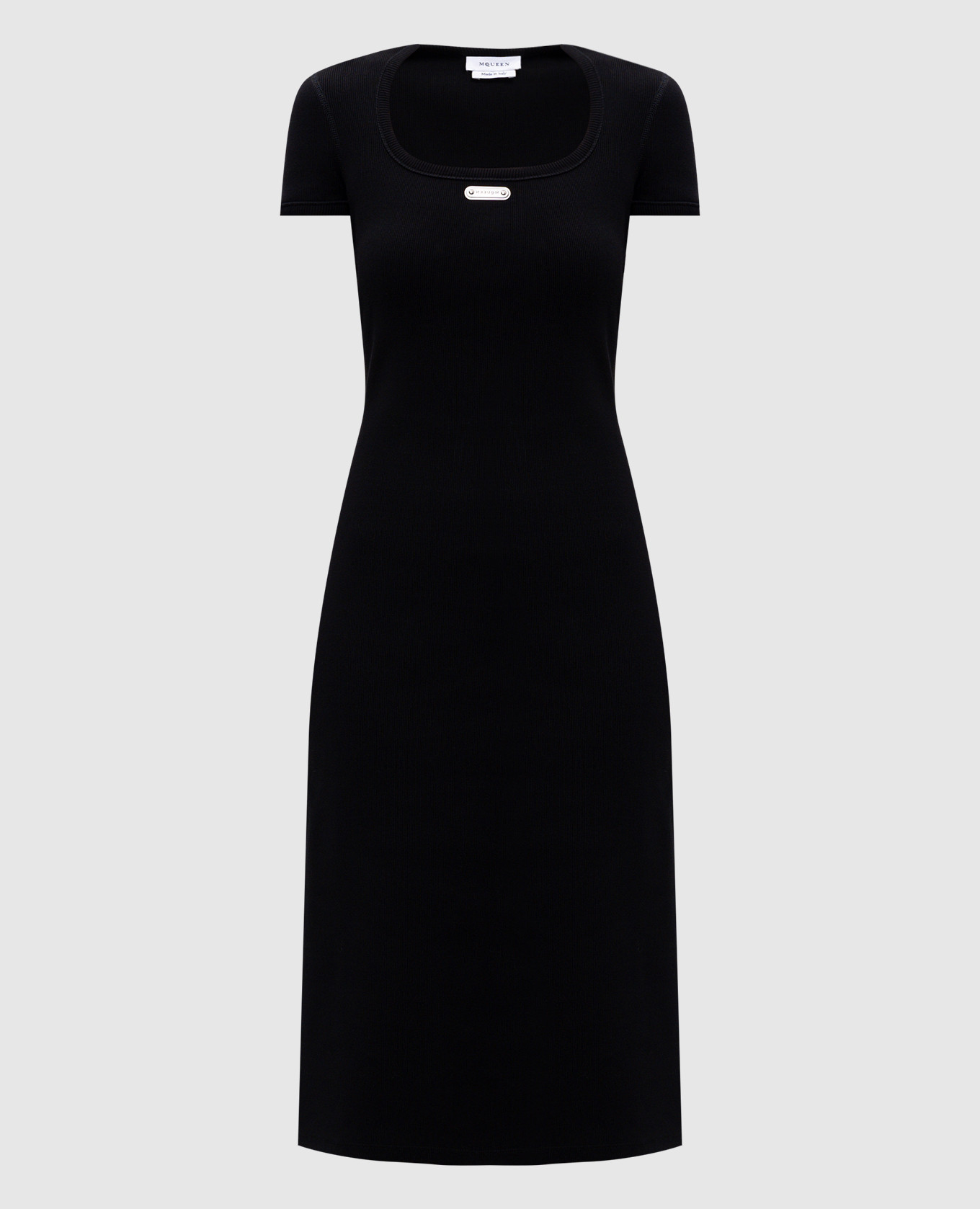 

Black ribbed midi dress with logo Alexander McQueen