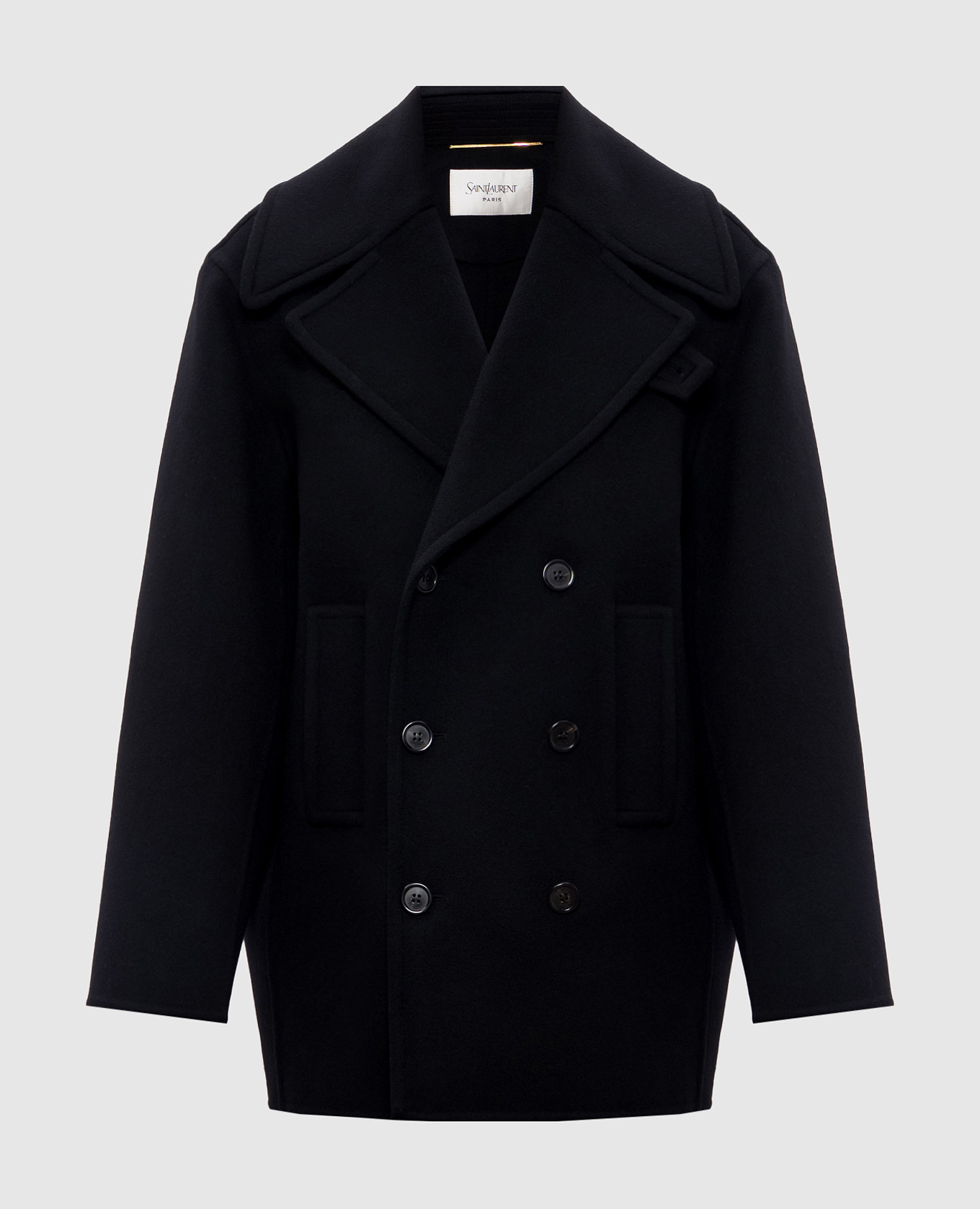 

Black double-breasted wool coat Saint Laurent