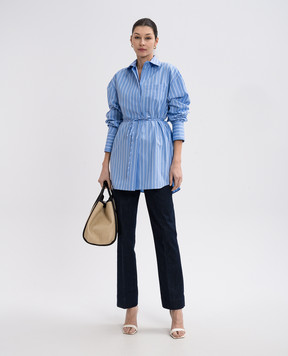 Max Mara Sportmax FIRMA blue striped long-sleeved shirt FIRMA