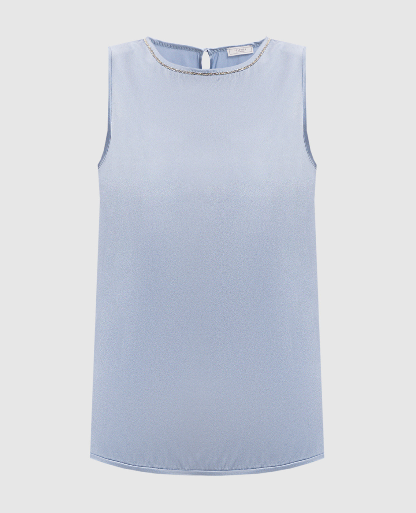 

Blue silk top with monil chain Peserico, Light blue