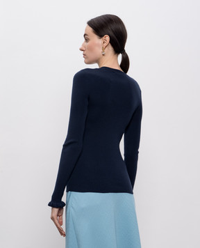 Valentino Blue wool pullover with embroidery 7B3KC67I9H7