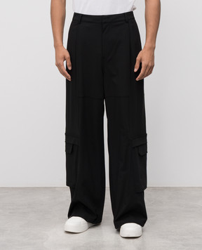 Juun.j Black wool cargo pants JC5921P275