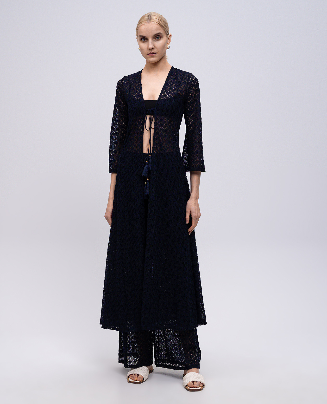 

Blue cape with openwork pattern Twinset