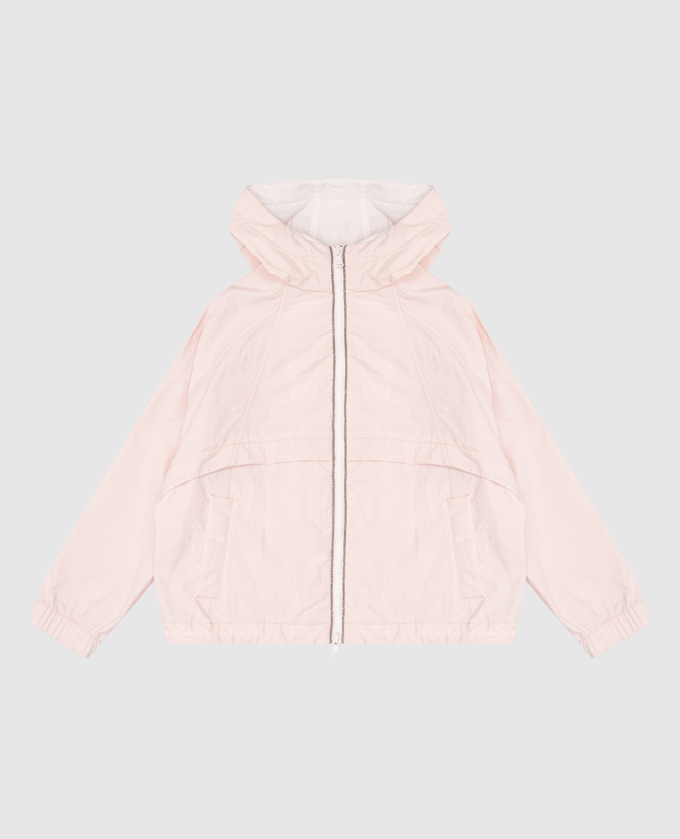 

Children's pink windbreaker with a monil chain Brunello Cucinelli