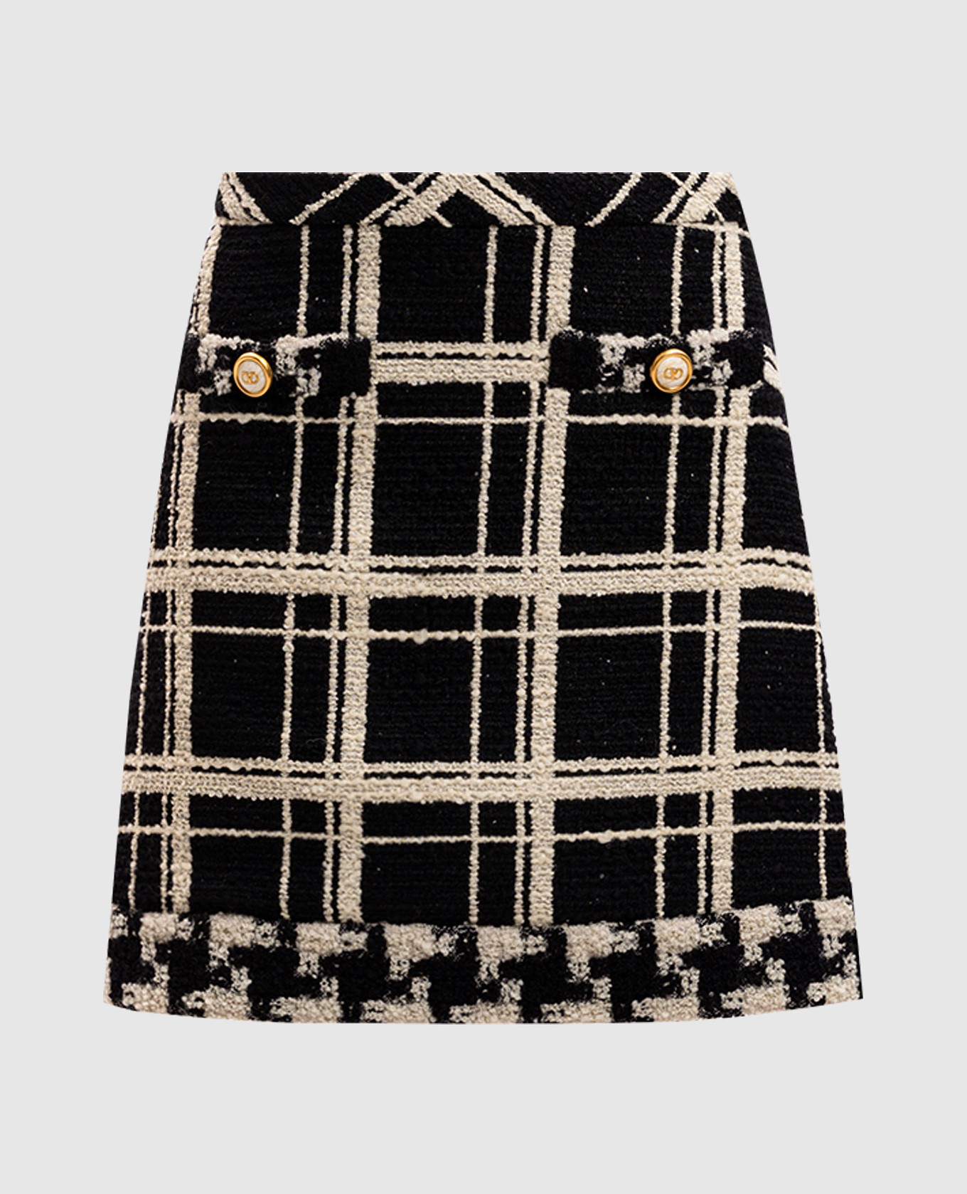 

Black tweed mini skirt made of wool Valentino