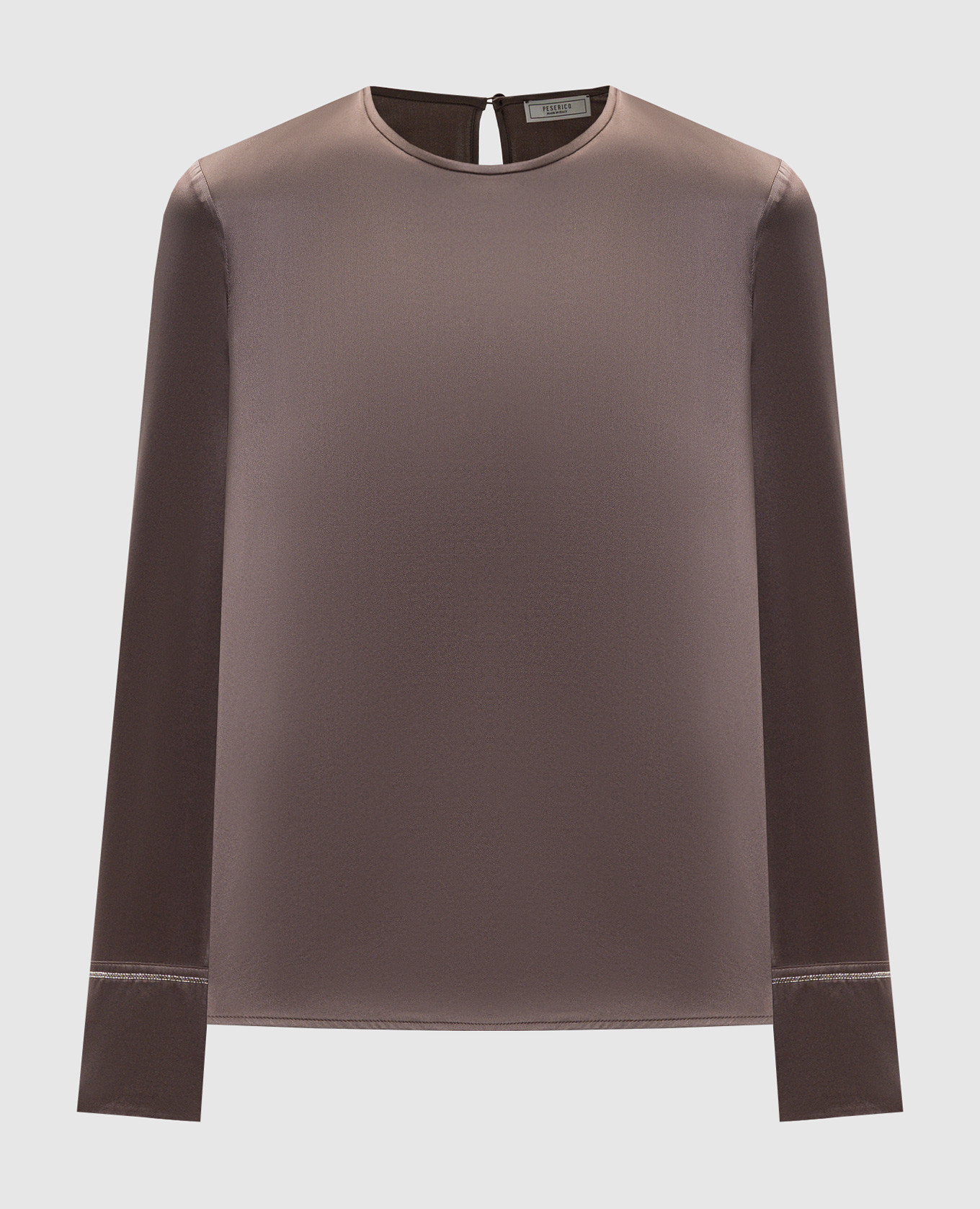 

Brown silk blouse with monil chain Peserico