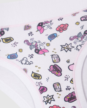 RiminiVeste Emy Bimba Baby White Unicorn Print Briefs B2823