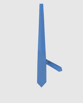 Stefano Ricci Blue tie made of silk with a crystal pattern CXDD53085