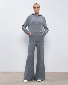 LISA YANG Khloe cashmere gray melange flared pants 2023272