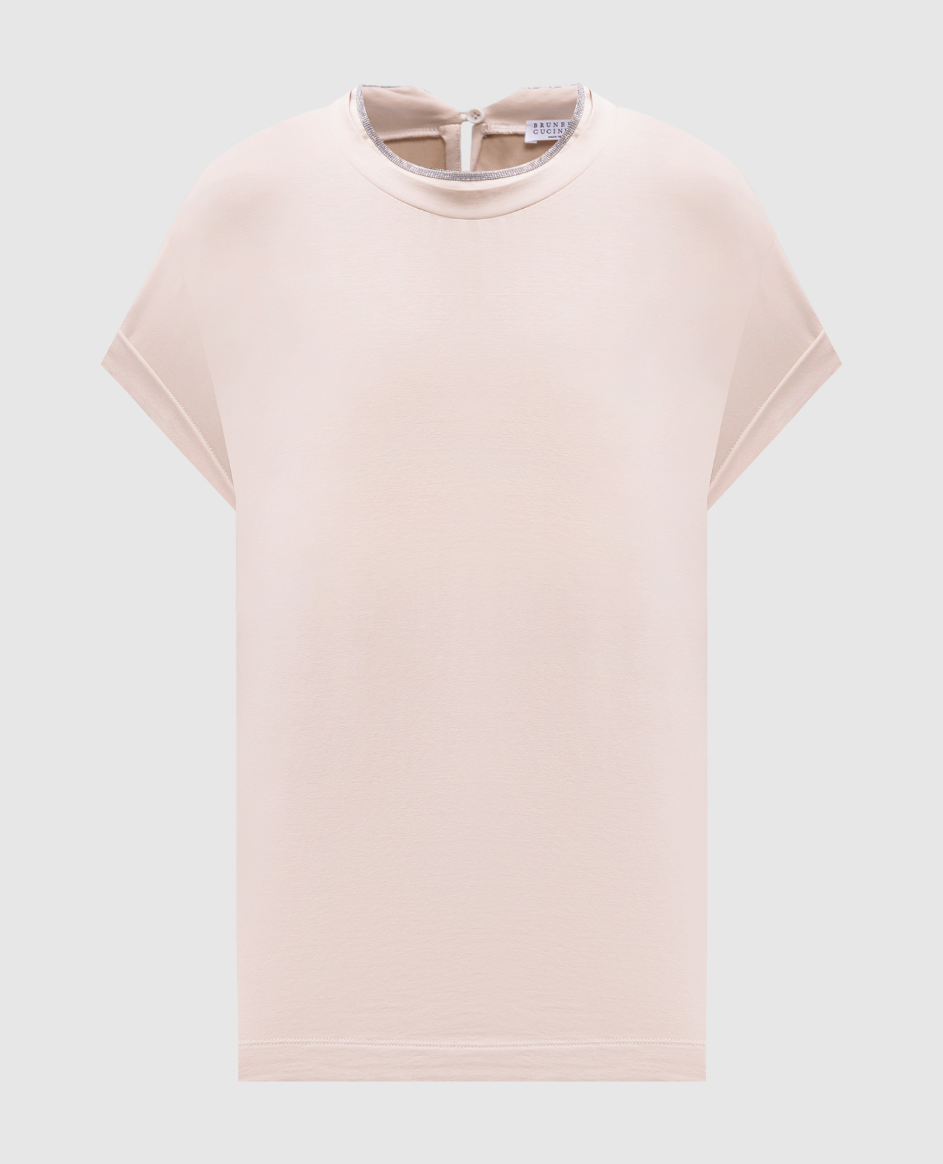 Beige T-shirt with lapels