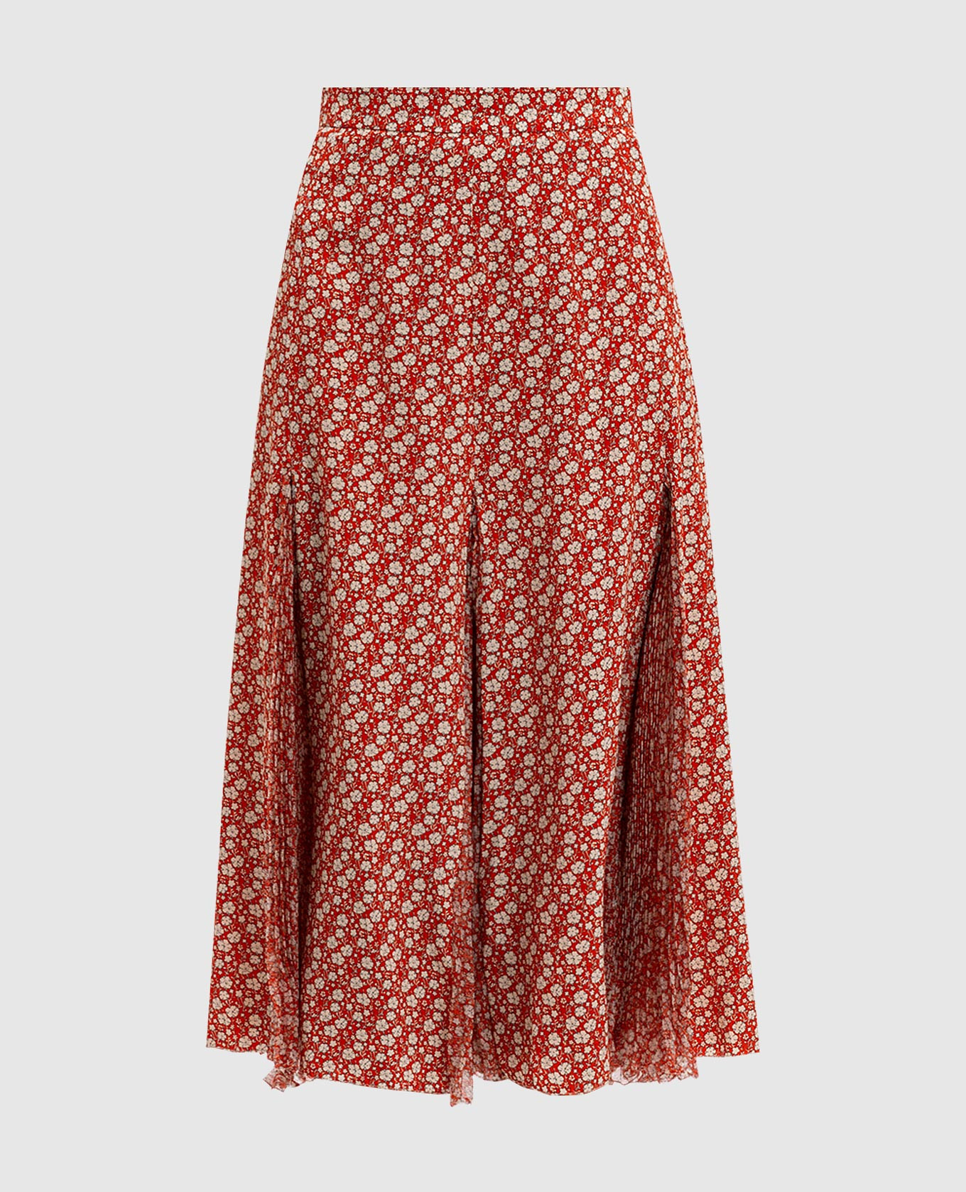 

Red floral print silk midi skirt Ermanno Scervino