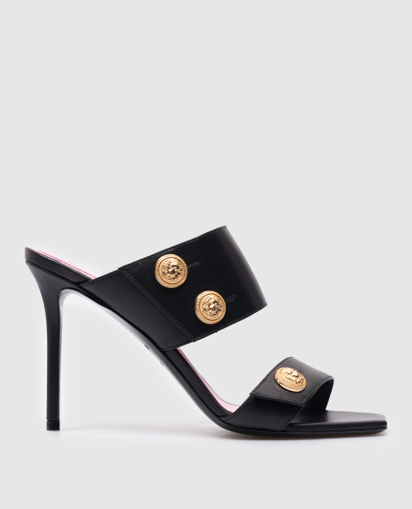 Eva black leather mules balmain
